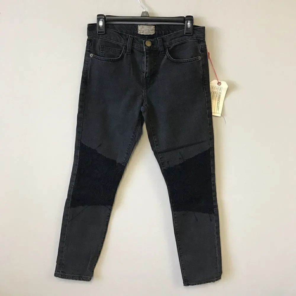 Current/Elliott The Stiletto Black Lace - Size 28